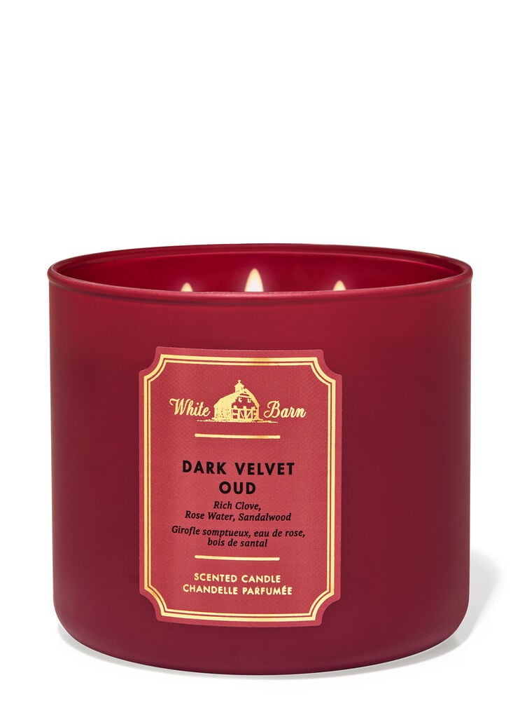 BATH AND BODY WORKS Dark Velvet Oud 3-Wick Candle شموع معطرة