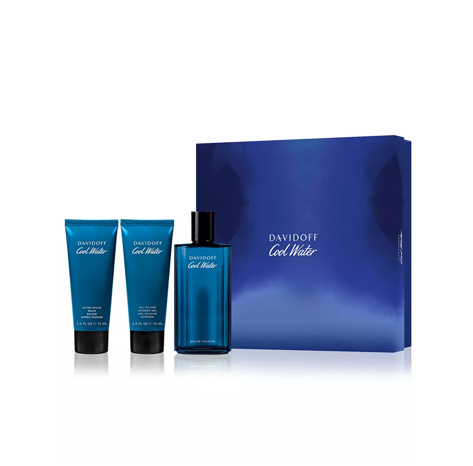 DAVIDOFF Men's 3-Pc. Cool Water Eau de Toilette Gift Set دافيدوف كول واتر للرجال 3 قطع