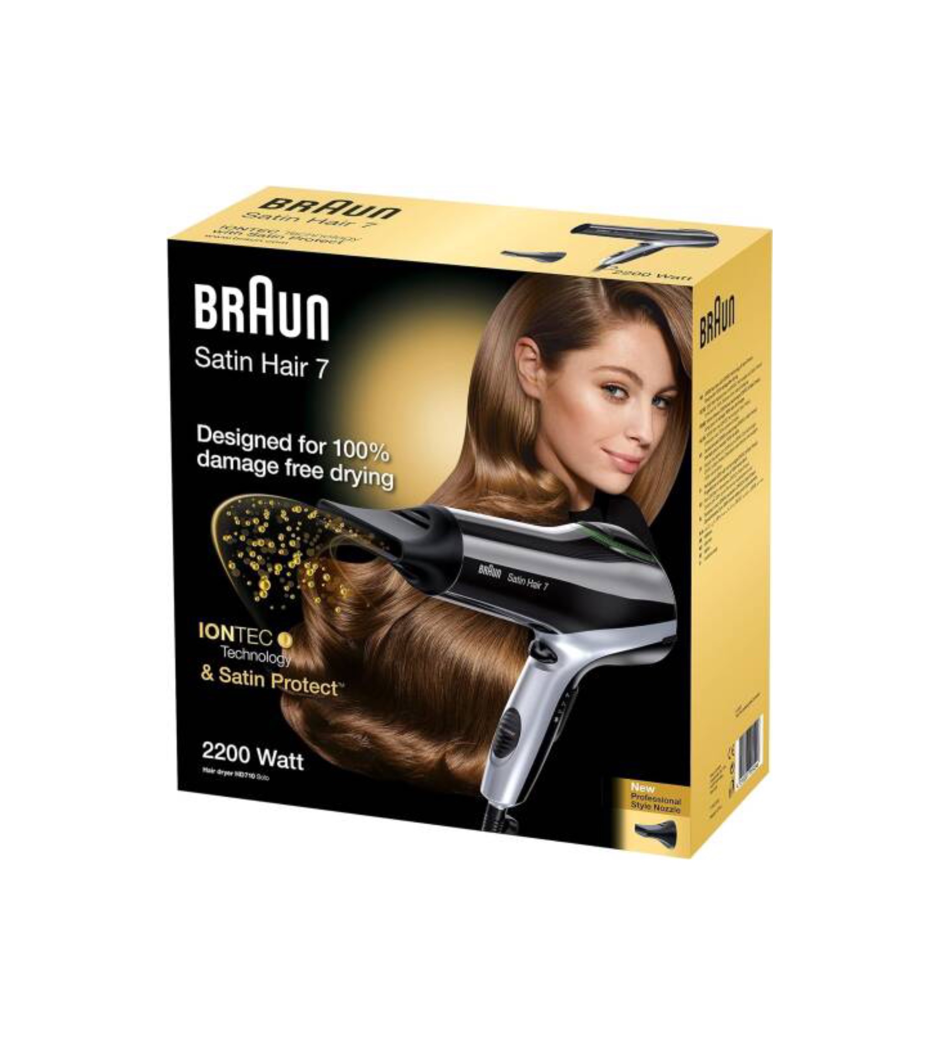 Braun Satin Hair 7 HD 710 Dryer with IonTec and Protect Technology, 2200 Watt براون مجفف للشعر