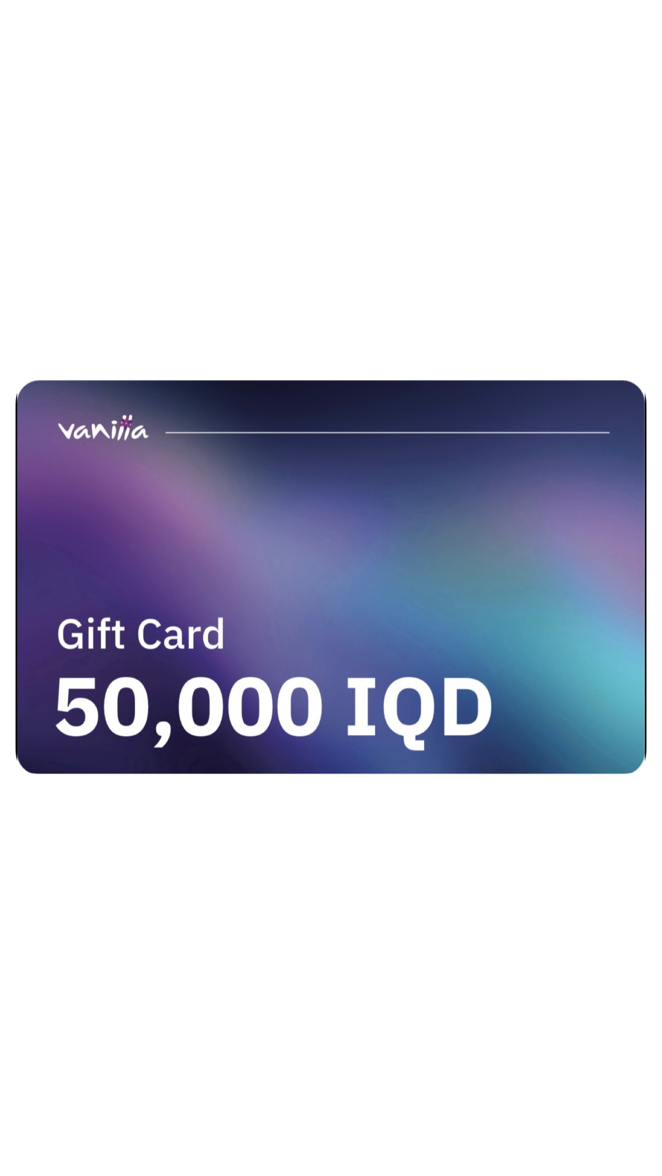 VANILLA GIFT CARD 50 IRAQI DINAR فانيلا بطاقة هدية فئة ٥٠ الف