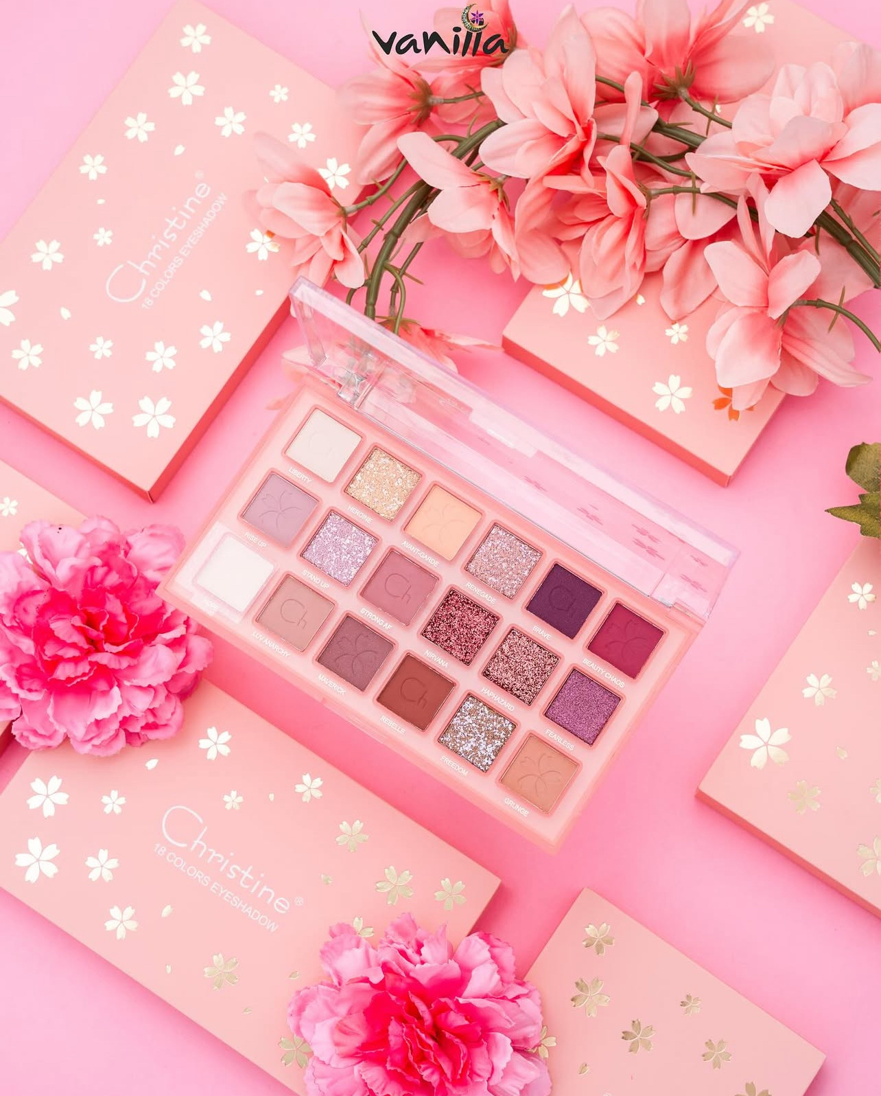 Christine 18 Colors Eyeshadow A كرستين باليت ظلال للعيون