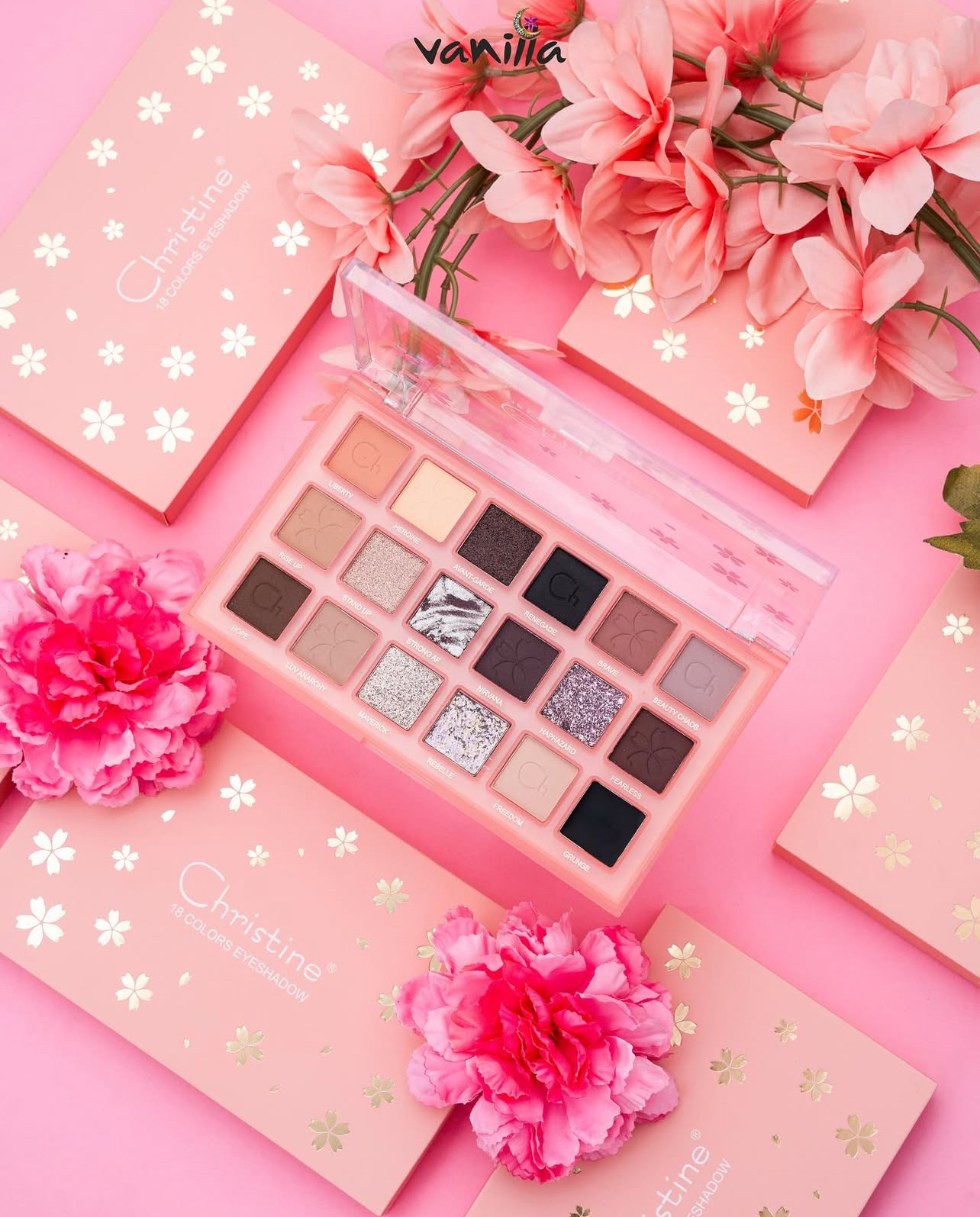 Christine 18 Colors Eyeshadow C كرستين باليت ظلال للعيون