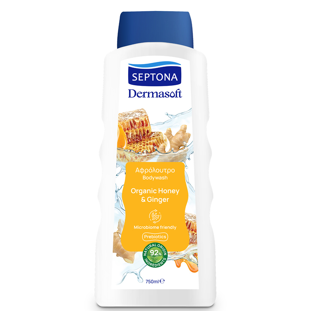 Septona Dermasoft Showergel Honey & Ginger 750Ml سبتونا جل أستحمام للجسم