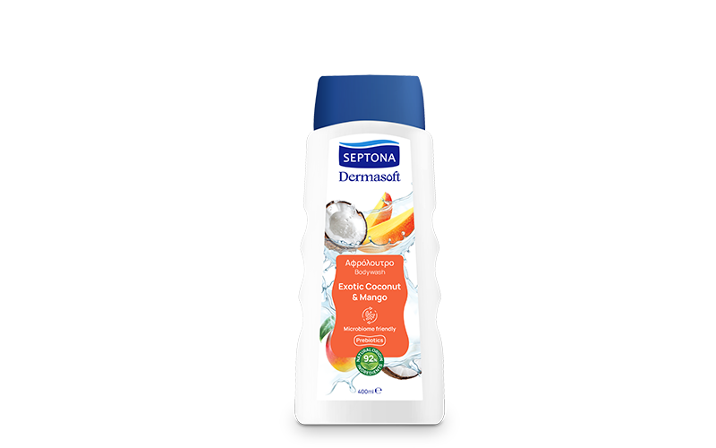 Septona Dermasoft Showergel Exotic Coconut & Mango 400Ml سبتونا جل أستحمام للجسم