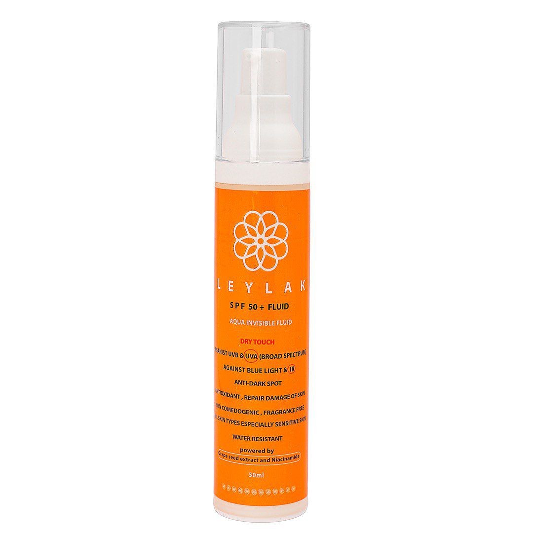 LEYLAK AQUA INVISIBLE FLUID(DRY TOUCH)SPF50+ 50ML ليلك - سائل أكوا غير مرئي (ملمس جاف)