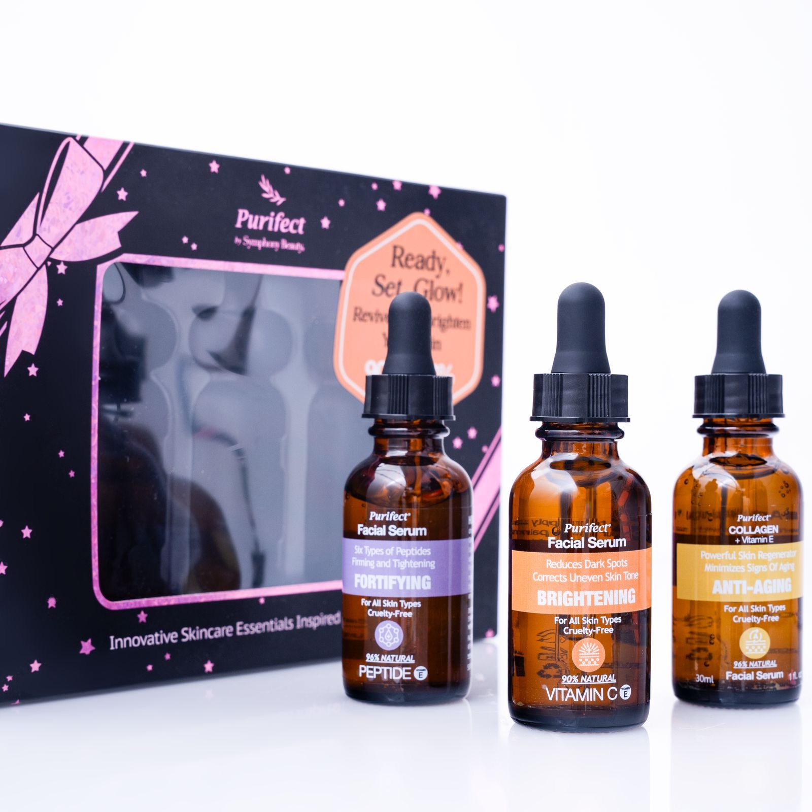 Purifect Ready, Set, Glow! Trio Facial Serums Set  3 x 30ml مجموعة سيرومات معالجة للبشرة