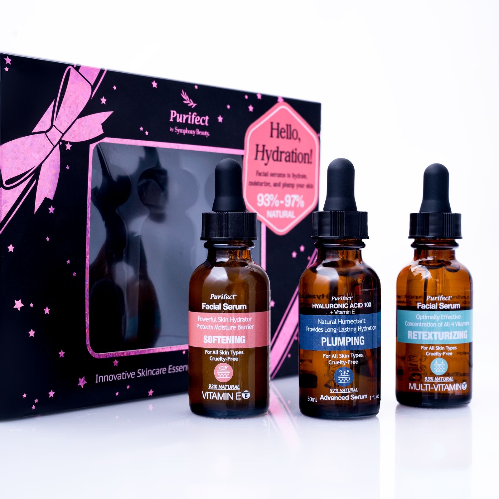 Purifect Hello Hydration Trio Facial Serums Set  3 x 30ml مجموعة سيرومات معالجة للبشرة