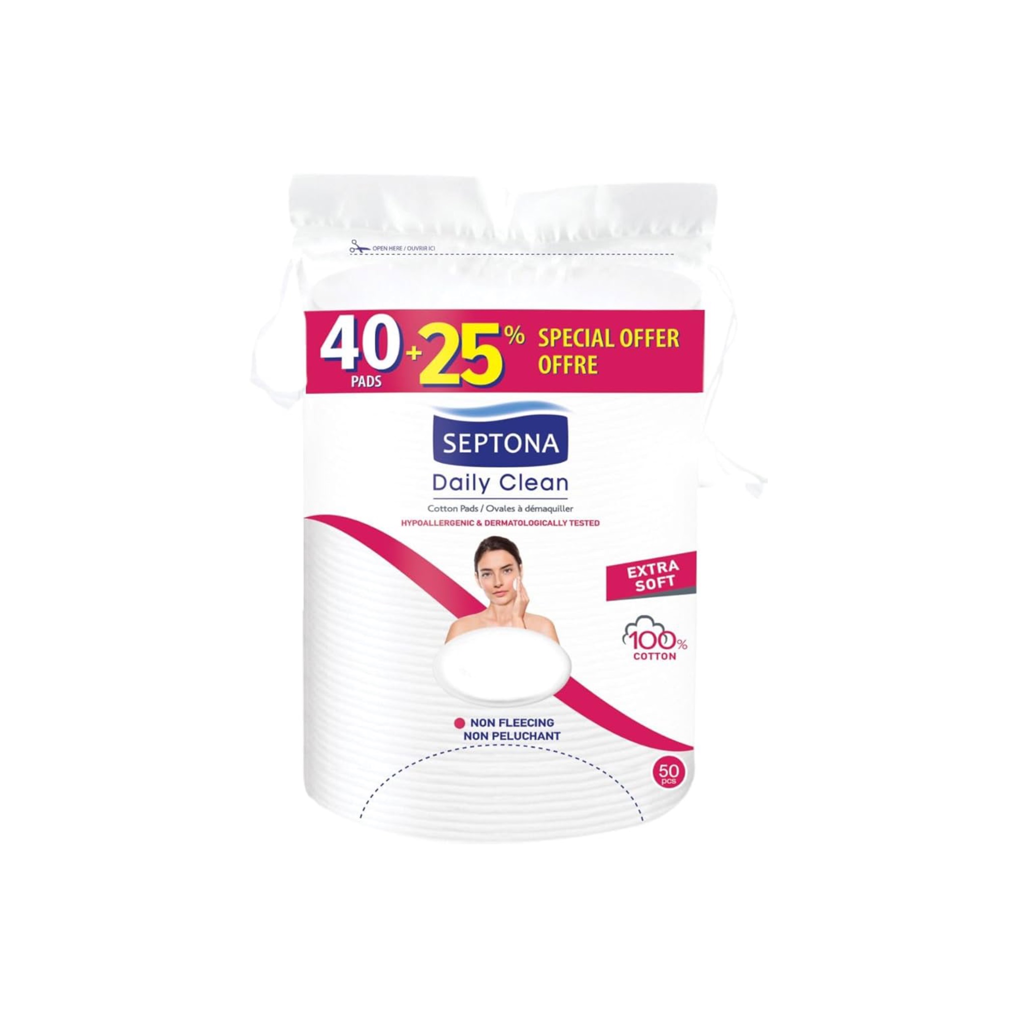Septona Oval Cotton Pads 50 Pieces سيبتونا بادات قطنية