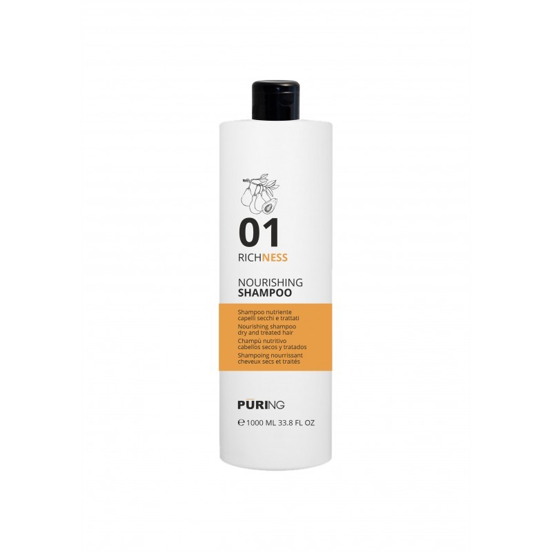 PURING 01 Richness Nourishing Shampoo dry and treated hair 1L شامبو مغذي غني من بيورنج 01 للشعر الجاف والمعالج