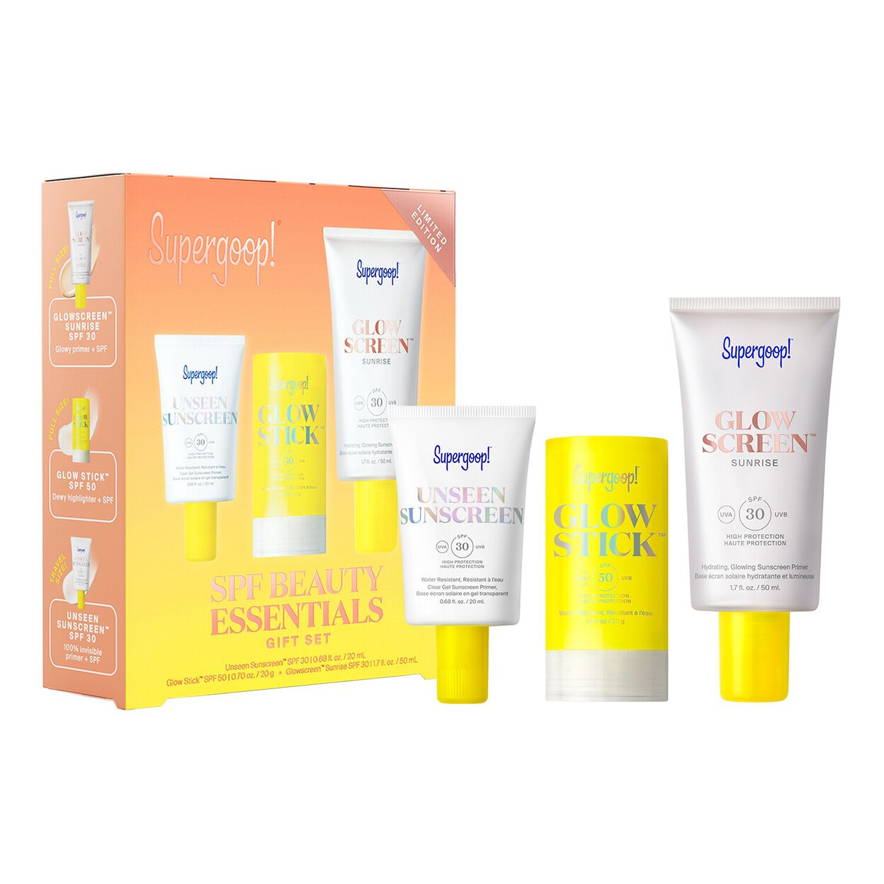 SUPERGOOP! Spf Beauty Essentials Gift Set مجموعة العناية بالبشرة