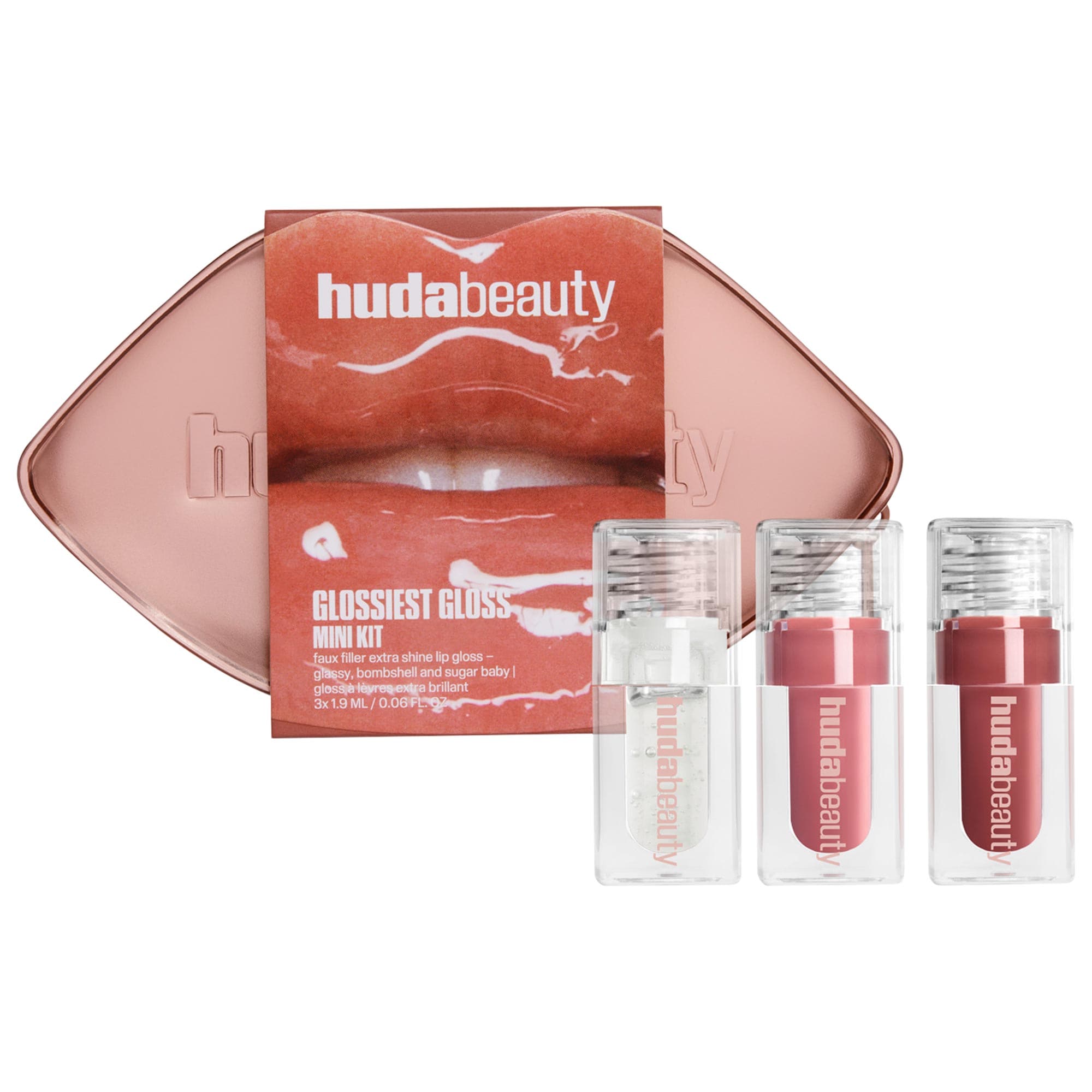 HUDA BEAUTY  Mini Glossiest Lip Gloss Set هدى بيوتي مجموعة كلوس بالحجم المني للشفاه