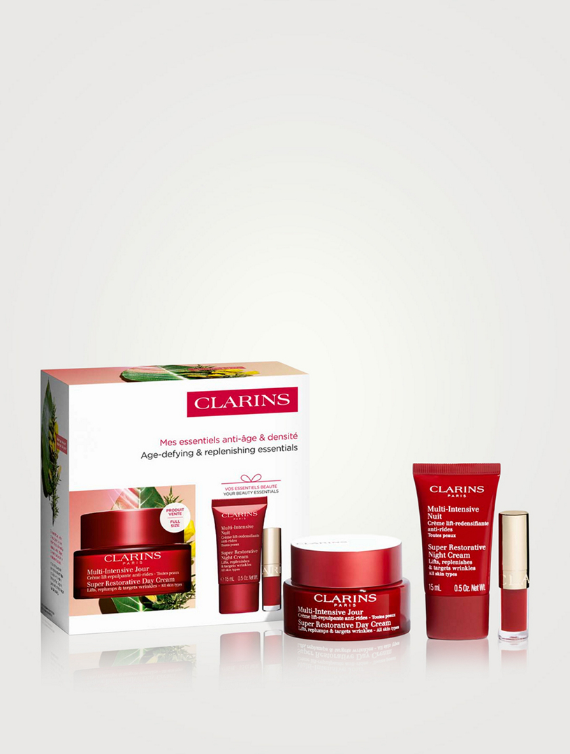 CLARINS Super Restorative Collection - Age-Defying & Replenishing Essentials set كلارنس مجموعة هدايا