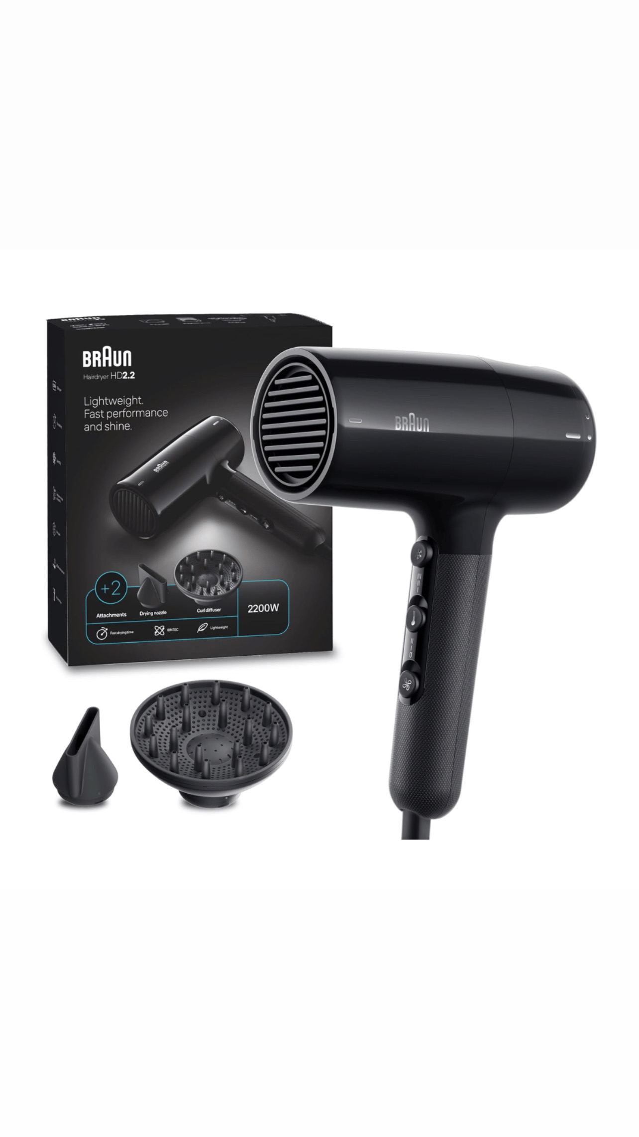 BRAUN HAIR DRYER HD 2.2 براون شسوان مجفف للشعر