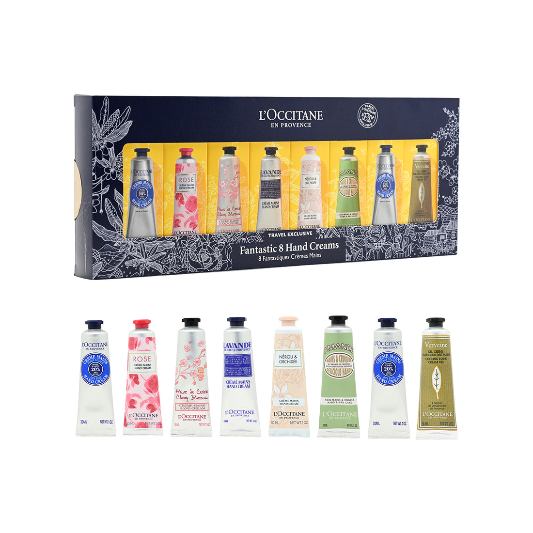 L'Occitane Fantastic 8 Hand Creams 8PCS مجموعة كريم لليد
