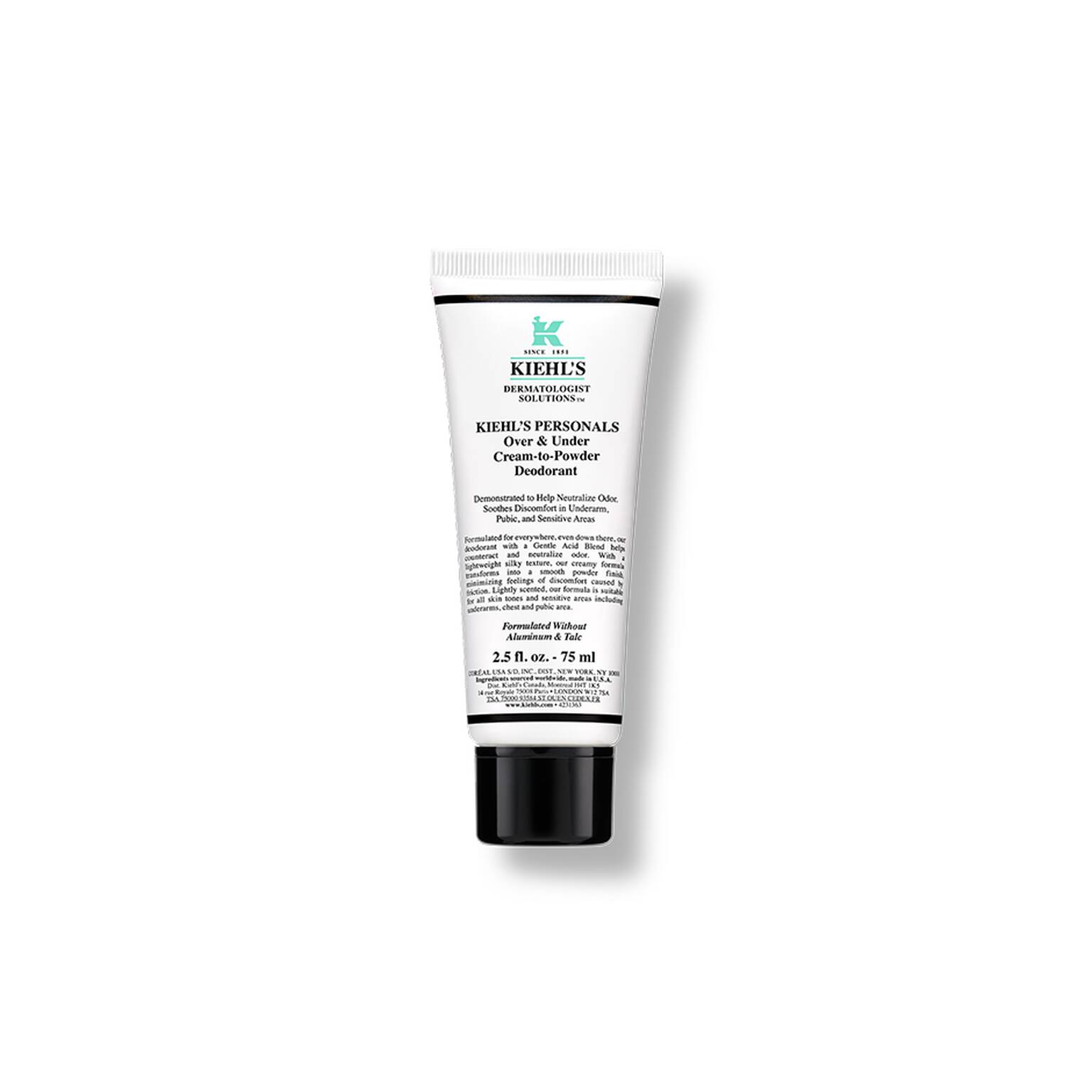 KIEHL’S Over & Under Cream-To-Powder Deodorant مزيل العرق الشامل كريمي إلى البودرة