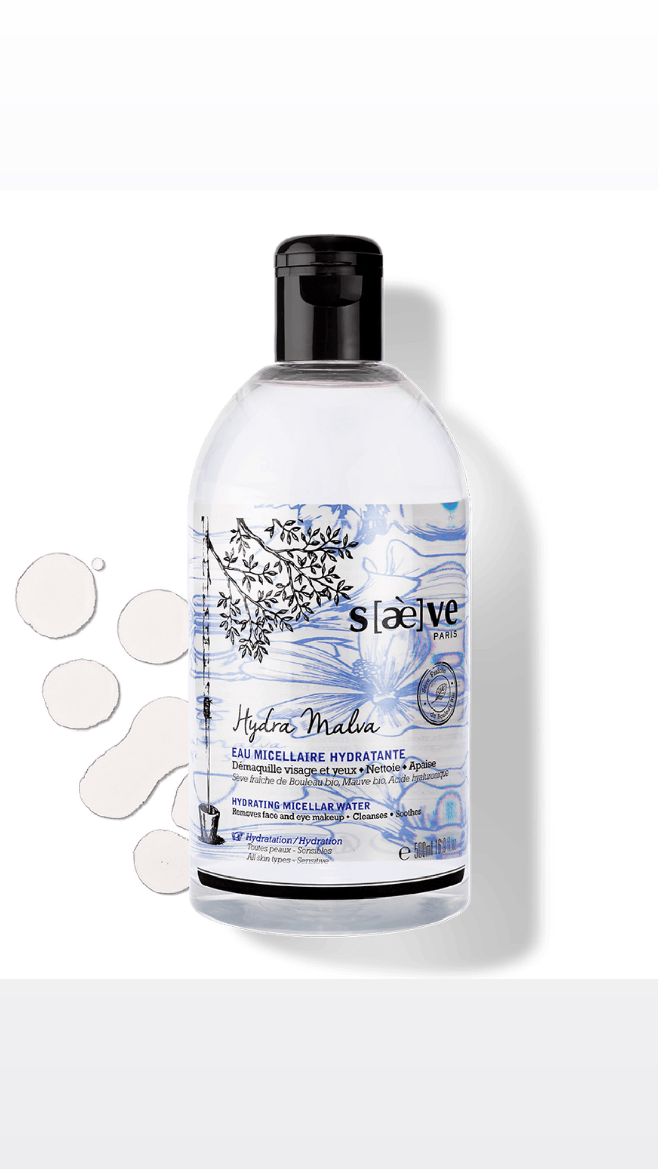 SAEVE Moisturizing Micellar Water 500ml ماء مسيلار مرطب ومنظف للبشرة