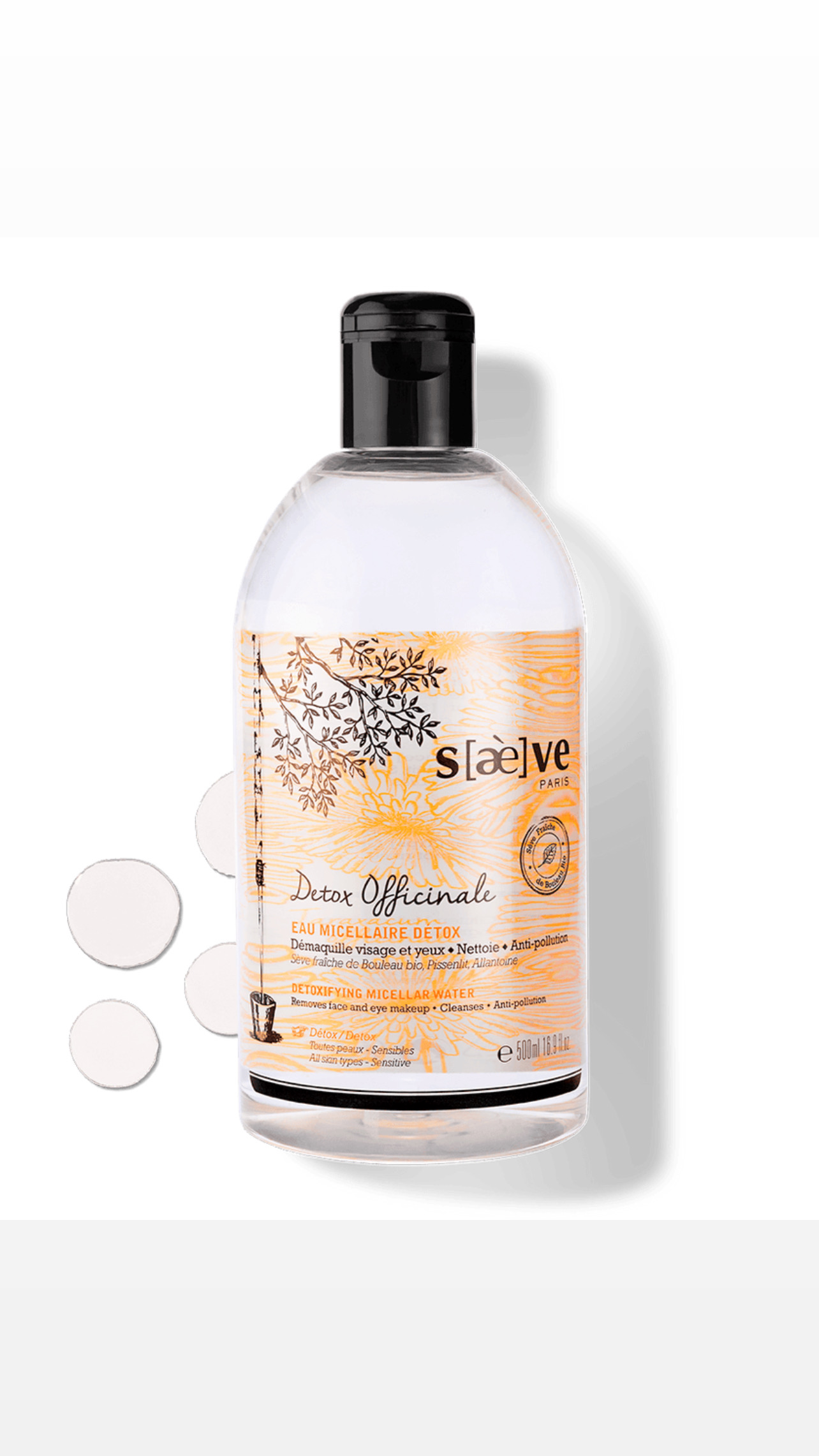 SAEVE Detox Micellar Water 500ml ماء مسيلار منقي ومنظف للبشرة
