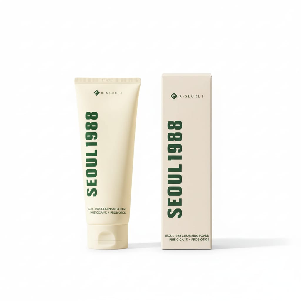 K-SECRET - SEOUL 1988 Cleansing Foam : Pine Cica 1% + Probiotics كي سيكرت غسول رغوي بخلاصة صنوبر سيكا 1% + بروبيوتيك