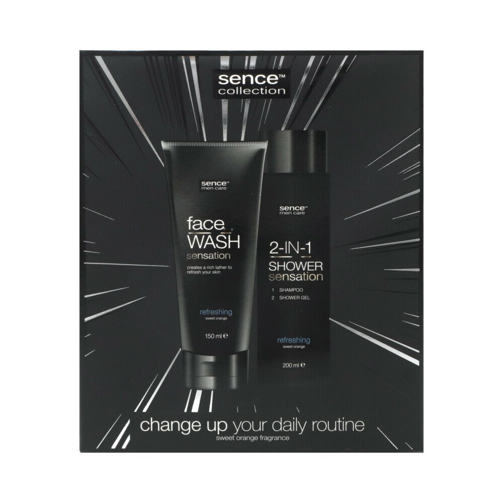 SENCE BEAUTY SENSATION FACE WASH & SHAMPOO & SHOWER GEL 150x200ml مجموعة العناية بالرجال