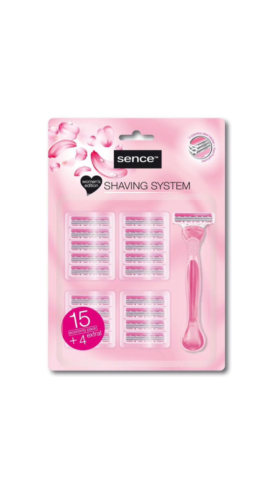 SENCE BEAUTY SHAVING SYSTEM WOMEN S' EDITION بكج شفرات لازالة الشعر للنساء