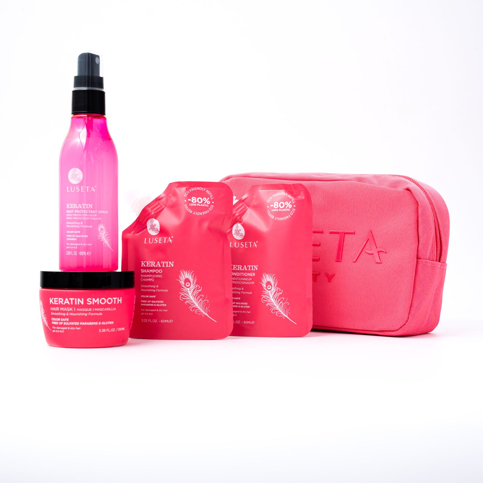 LUSETA keratin jet-set hair smooth kit لوسيتا مجموعة العناية بالشعر
