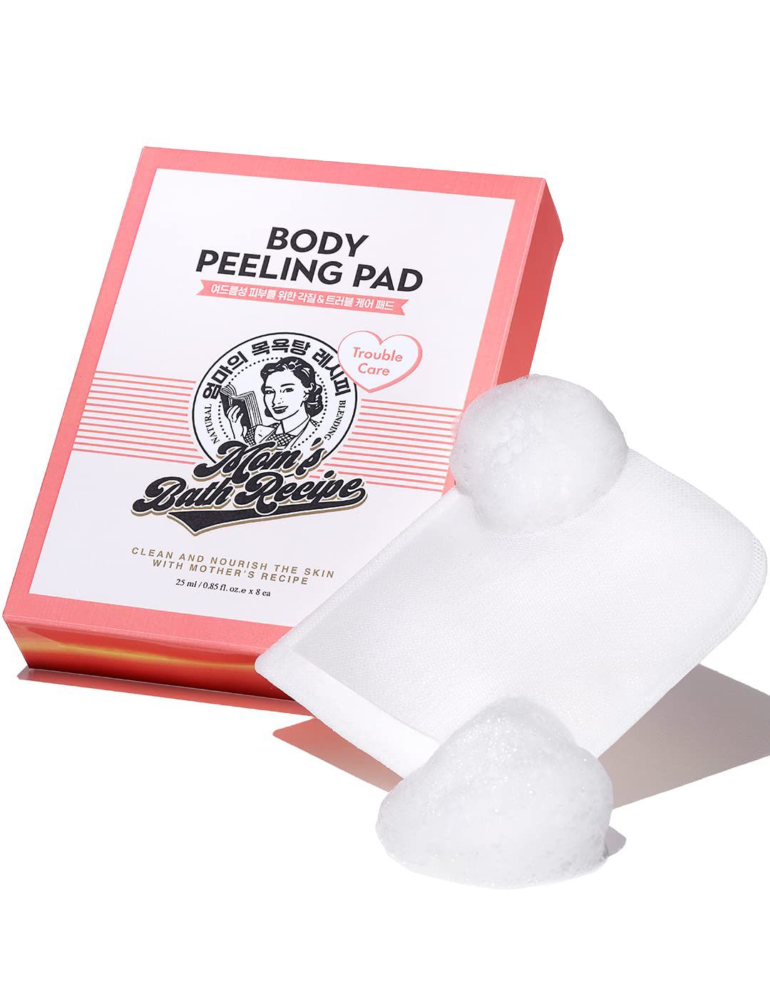 MOM'S BATH RECIPE BODY PEELING PAD TRUUBLE CARE- 8 PIECES 25ml ليفة لتقشير الجسم