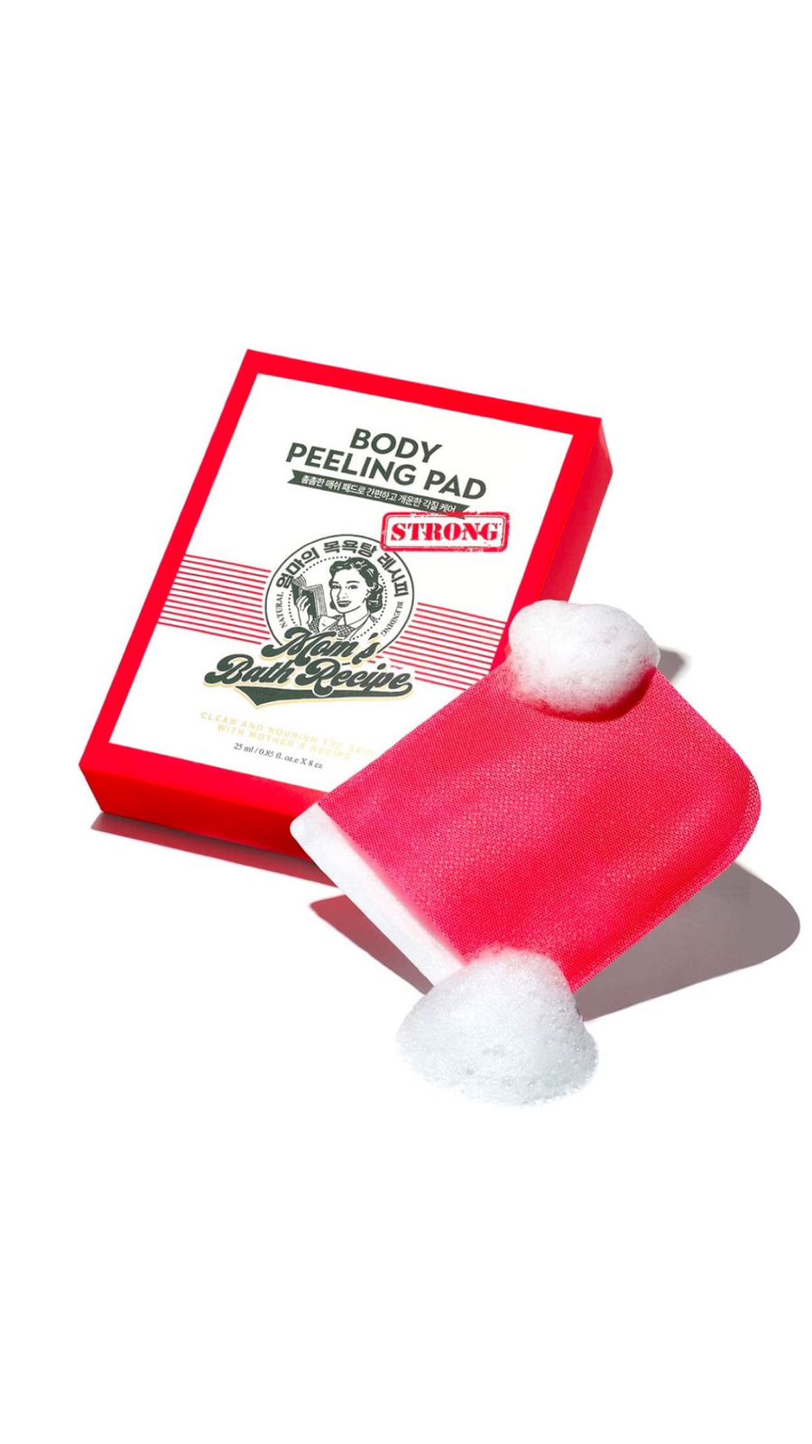 MOM'S BATH RECIPE - BODY PEELING PAD - STRONG CARE- 8 PIECES 25ml ليفة منظفة للجسم