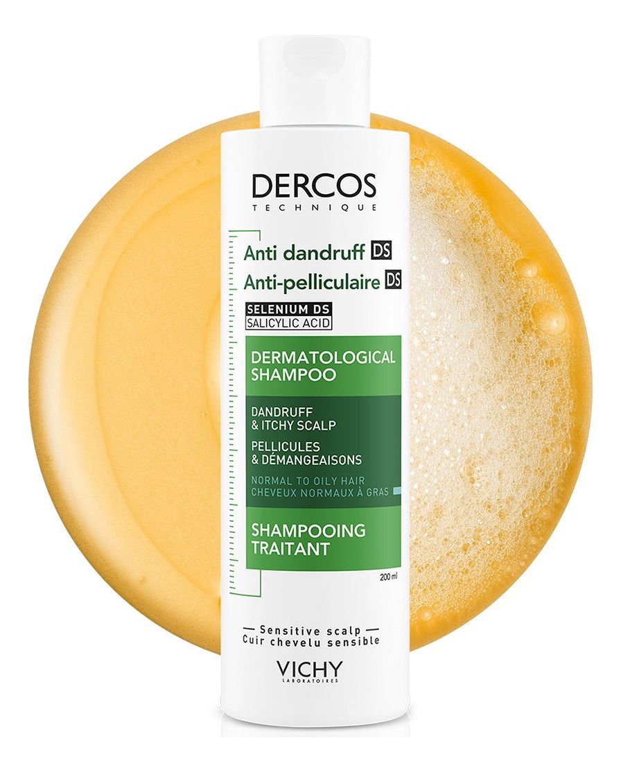 VICHY DERCOS TECHNIQUE ANTI-DANDRUFF DERMATOLOGICAL For Normal To Oily Hair SHAMPOO 200ml  شامبو مضاد للقشرة للشعر العادي إلى الدهنيbeauty