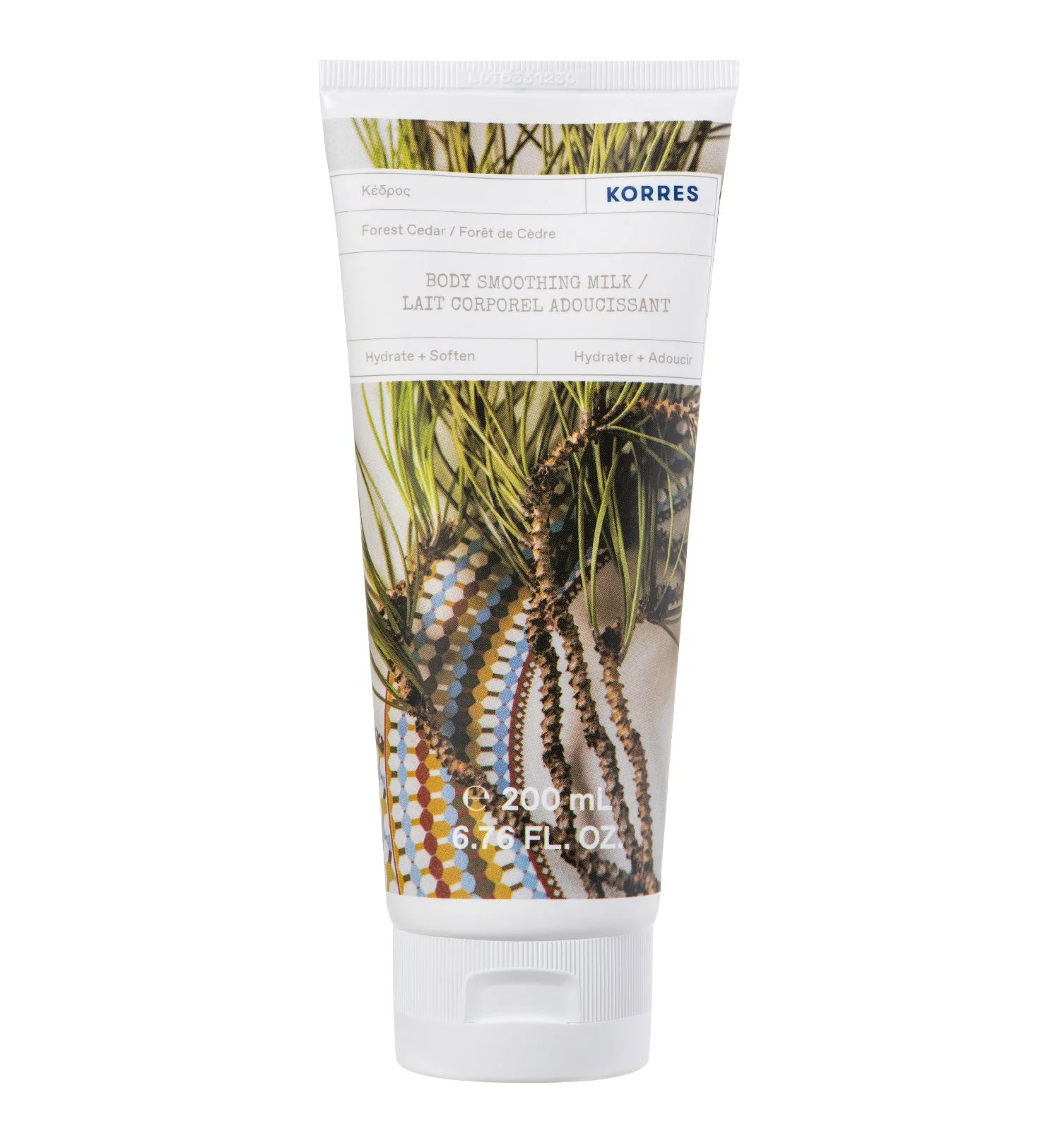 KORRES Body Smoothing Milk Forest Cedar 200ml كريم حليب كوريس لتنعيم الجسم برائحة خشب الأرز الغابي