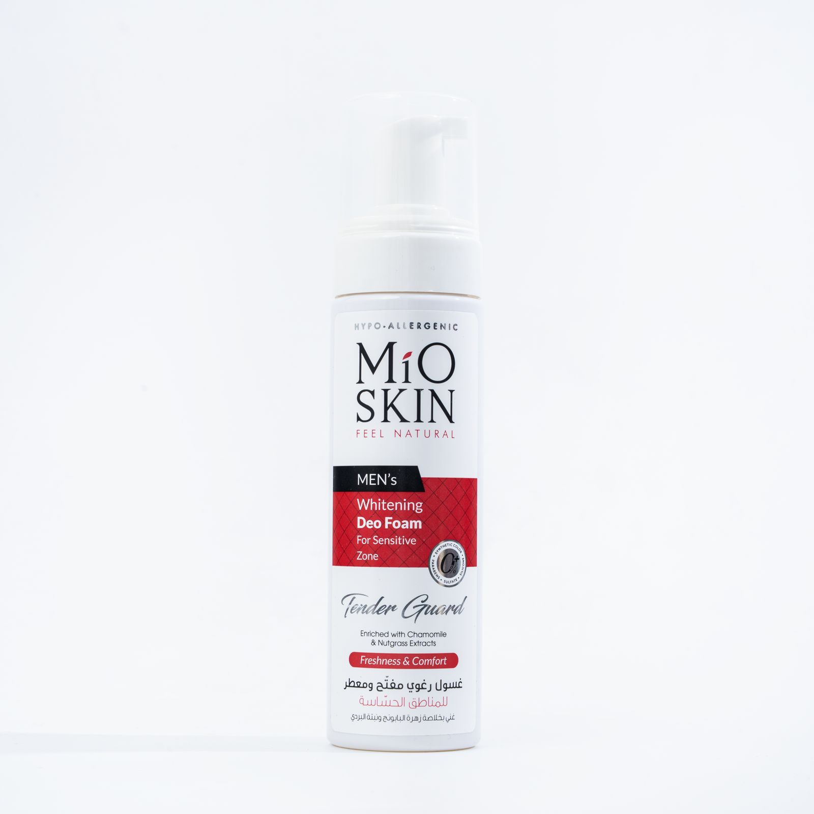 MIO SKIN MEN 'S WHITENING DEO FOAM FOR SENSITIVE ZONE TENDER GUARD غسول رغوي مفتح ومعطر للمناطق الحساسة للرجال.