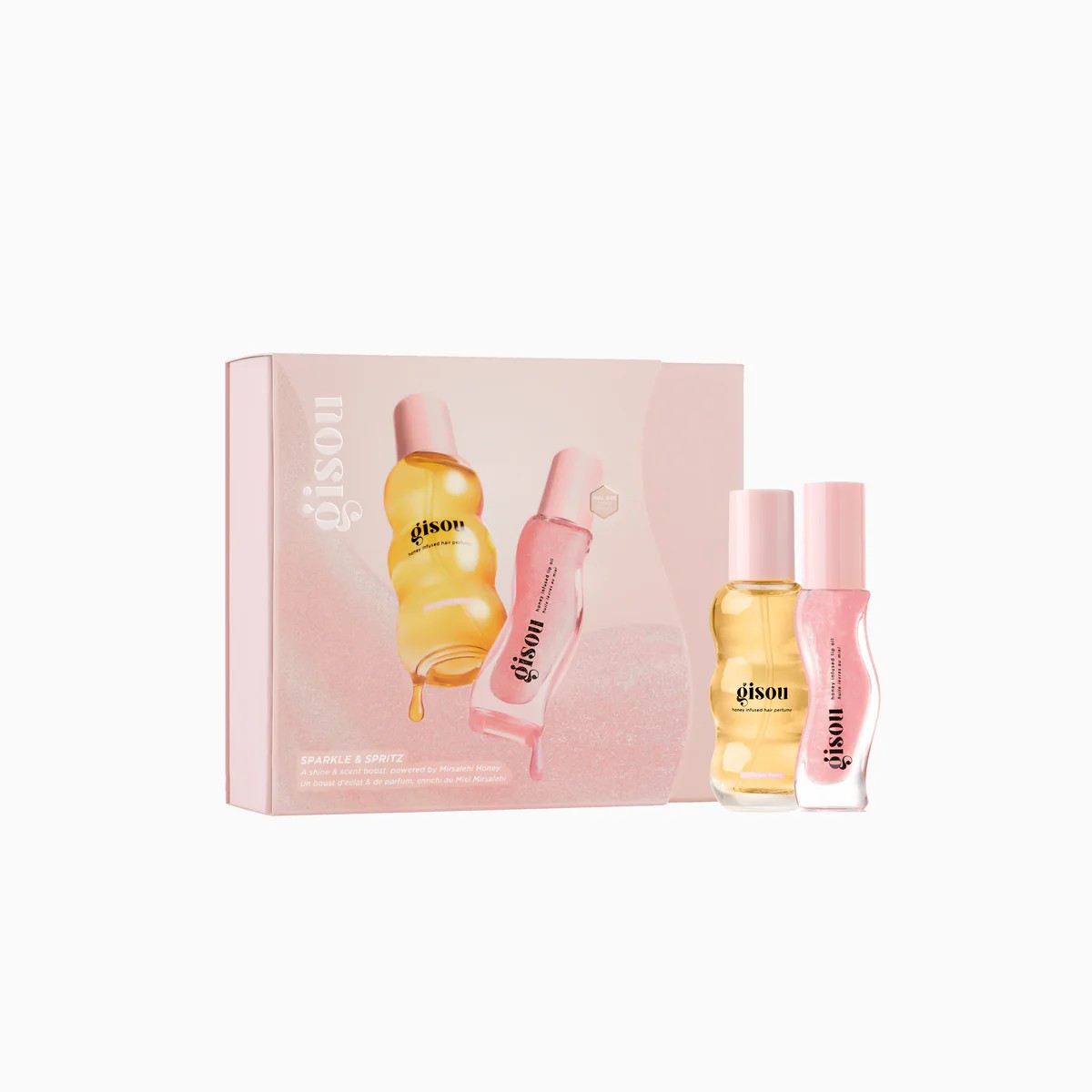 GISOU Sparkle & Spritz Dou Set مجموعة العناية بالشعر والشفاه من جيسو