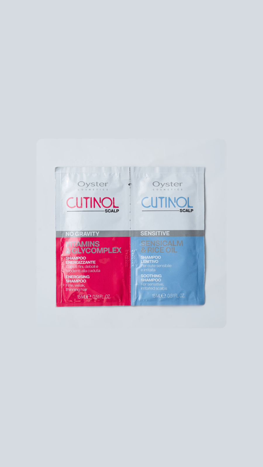 OYSTER COSMETICS CUTINOL SCALP عبوات شامبو بحجم صغير من اويستر