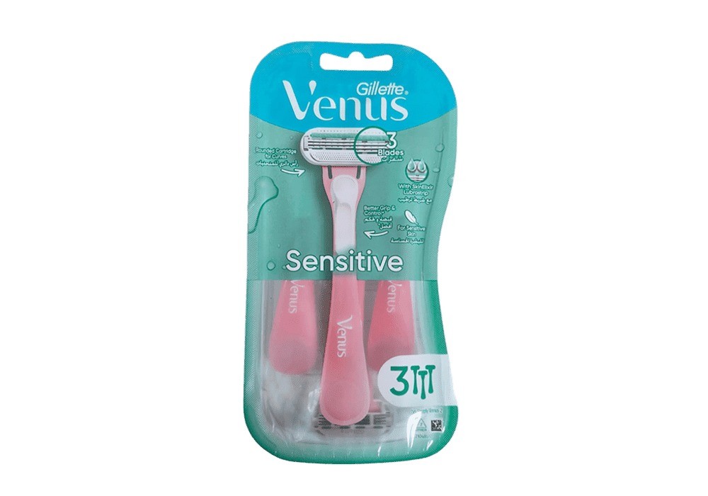 GILLETTE Venus Sensitive Razor 3pcs جيليت فينوس للبشرة الحساسة 3 شفرات