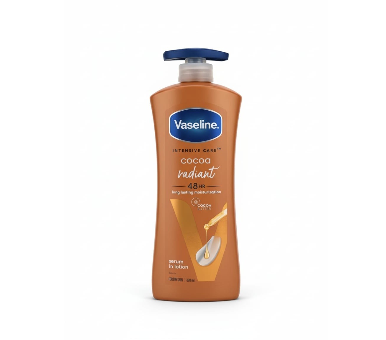 VASELINE Intensive Care Cocoa radiant 48hr lotion 600ml فازلين لوشن للعناية للجسم بمدى 48 ساعة للبشرة الجافة