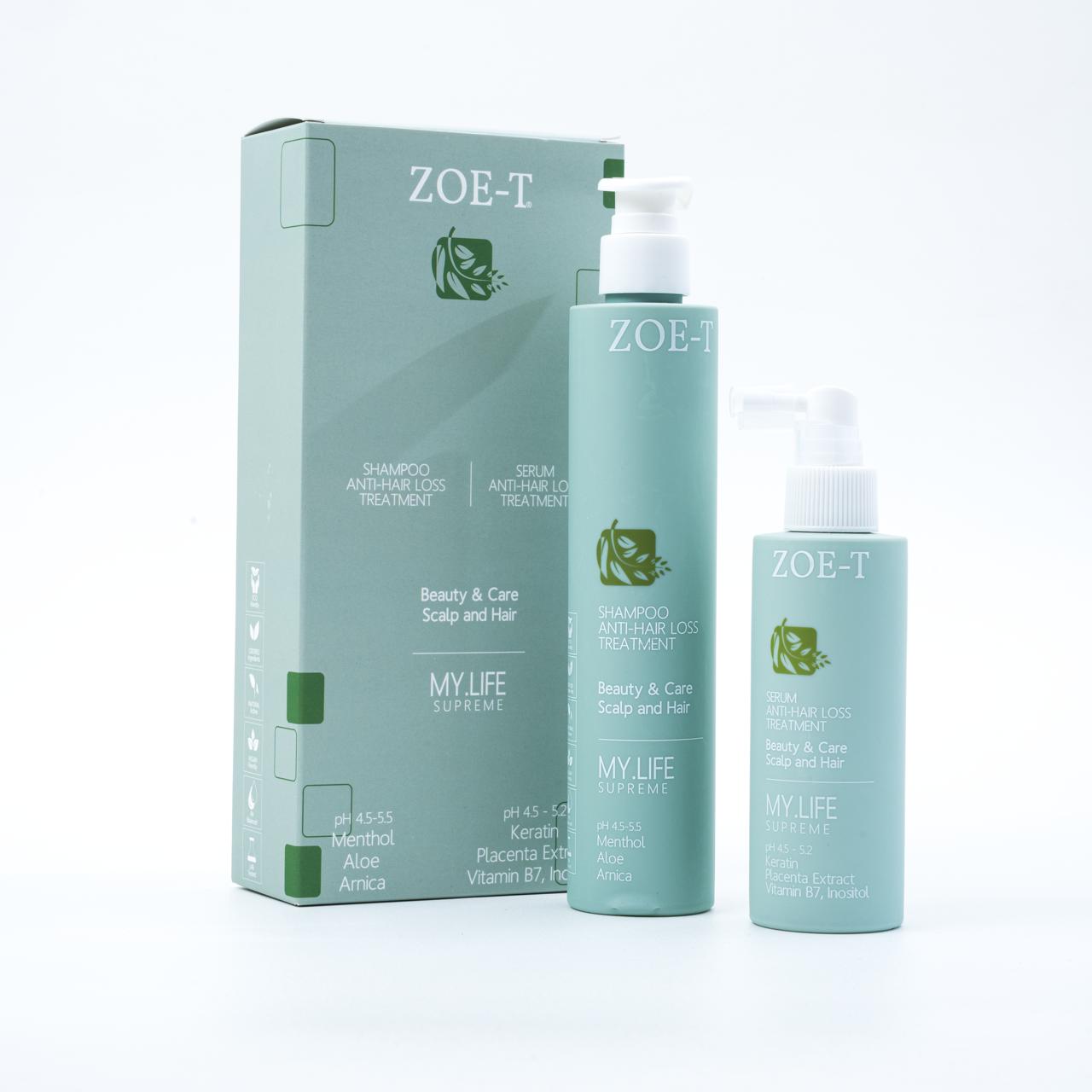 ZOE-T SHAMPOO ANTI-HAIR LOSS TREATMENT & SERUM زوي -تي شامبو+ سيروم للشعر