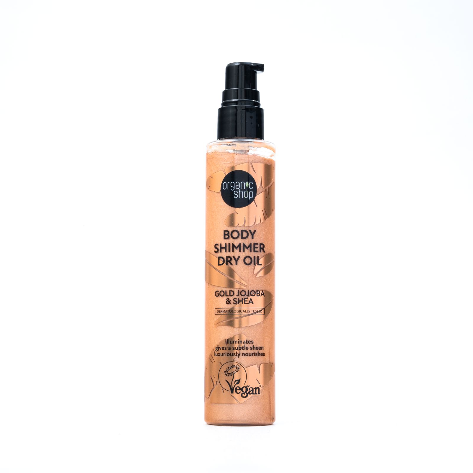 ORGANIC SHOP Body Shimmer Dry Oil Gold Jojoba & Shea 100ml اوركانك شوب زيت جاف لامع للجسم. زيت الجوجوبا الذهبي وزبدة الشيا