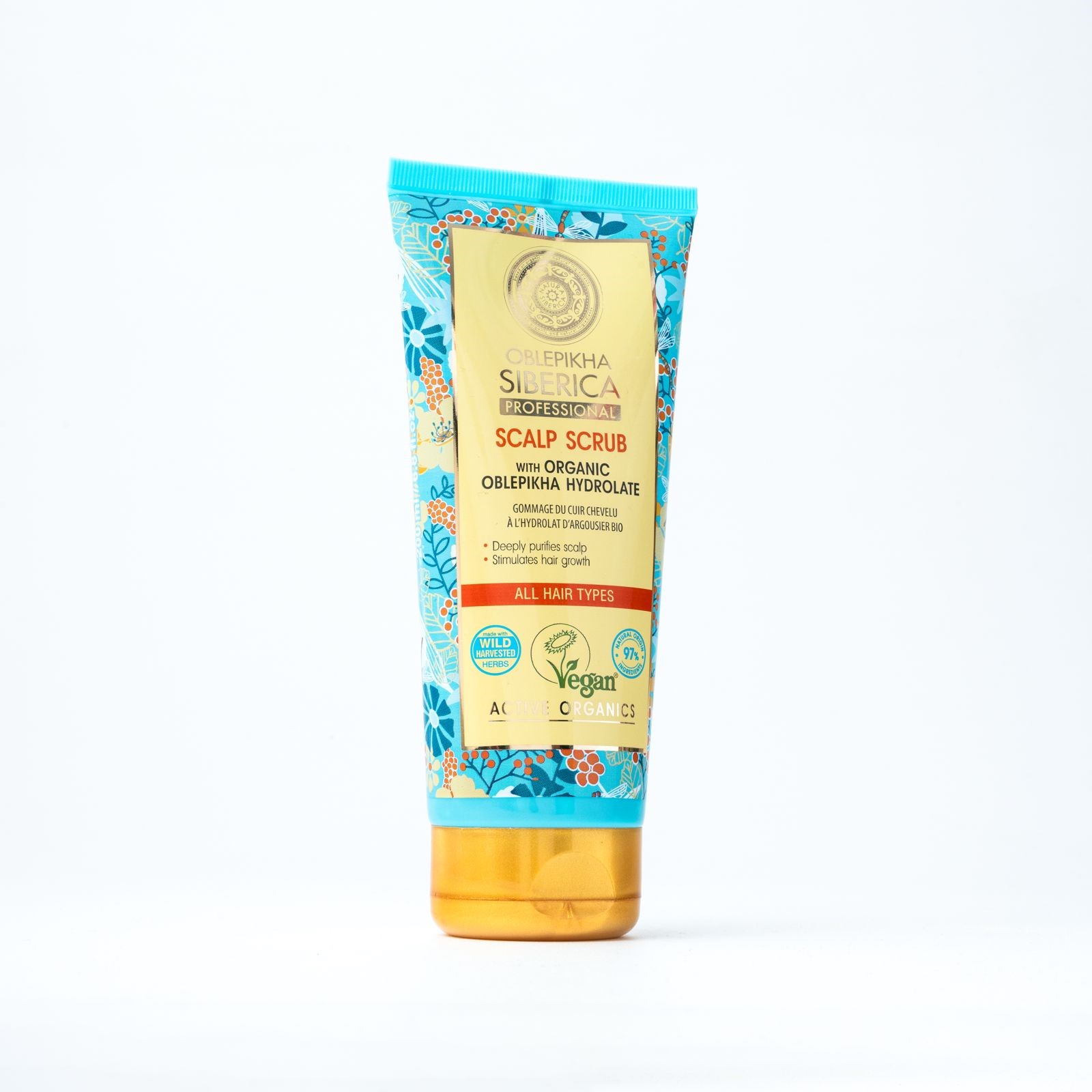 NATURA SIBERICA Organic Oblepikha Hydrolate Scalp Scrub For all hair types 200ml مقشر فروة الرأس العضوي