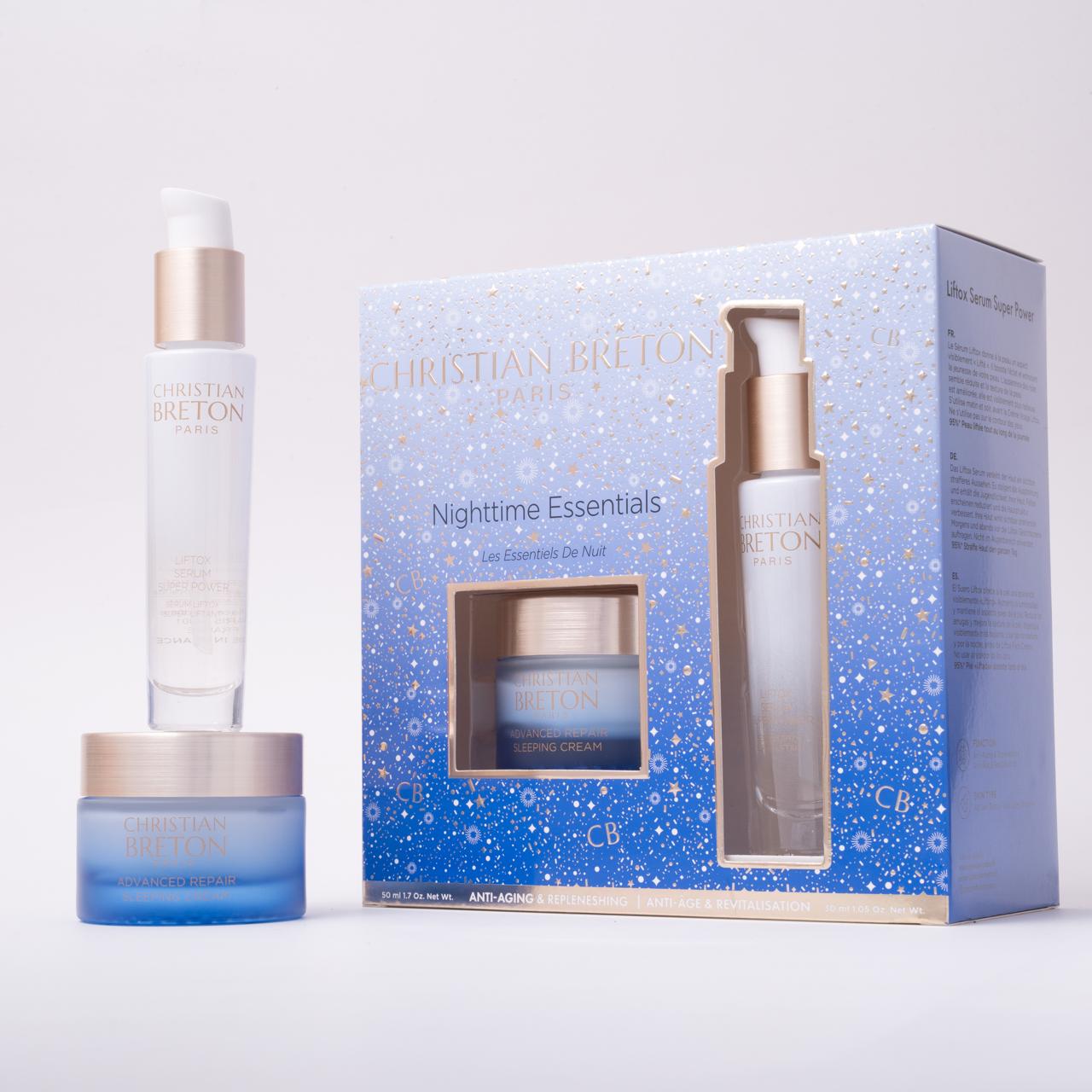 CHRISTIAN BRETON NIGHTTIME ESSENTIALS ANTI-AGING & REPLENESHING كريستيان بريتون مجموعة العناية بالبشرة