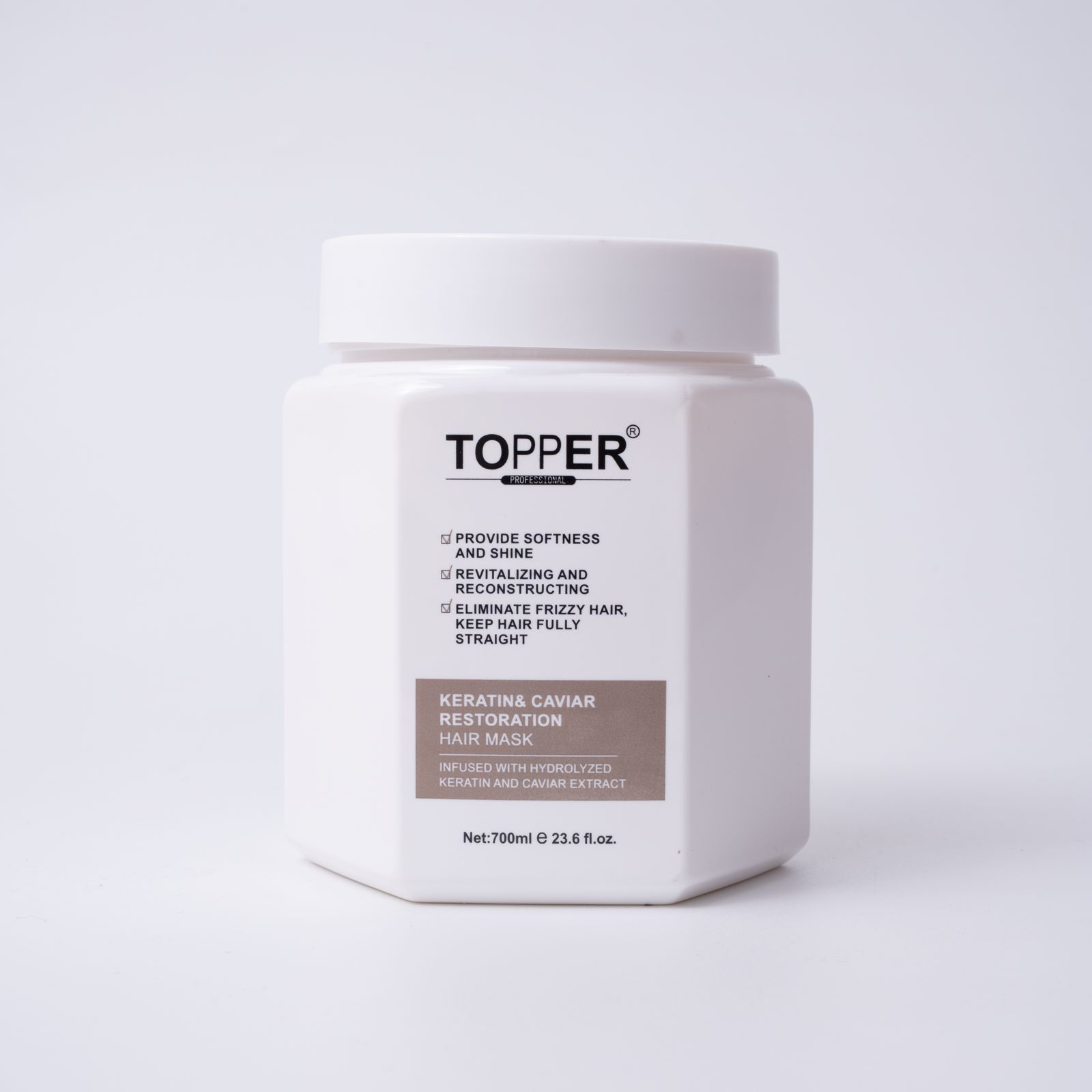 TOPPER KERATIN & CAVIAR RESTORATION HAIR MASK 700ml توبر ماسك للشعر التالف