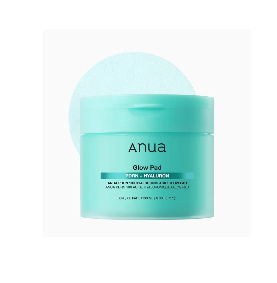 ANUA PDRN 100 Hyaluronic Acid Glow Pad 60PAD بادات توهج للبشرة من انوا