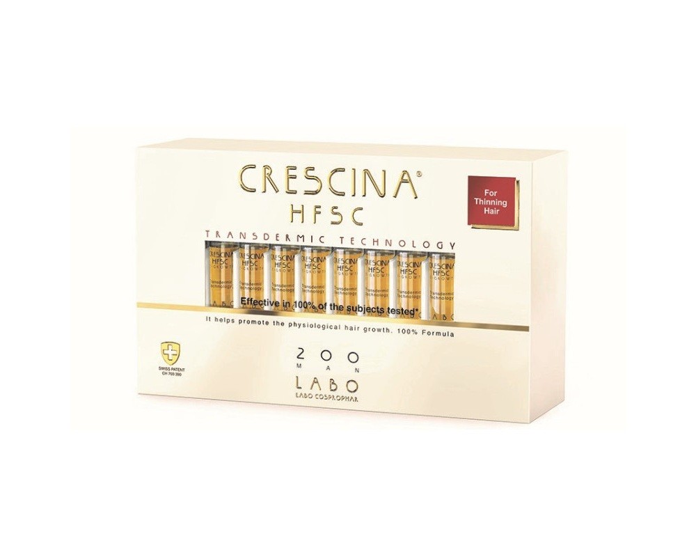 LABO COSPROPHAR CRESCINA TRANSDERMIC HFSC Re-Growth MAN 200 - Ampoules 10+10  كريسينا انبات الشعر ومعالج لتساقط الشعر للرجال من لابو كوسبروفار