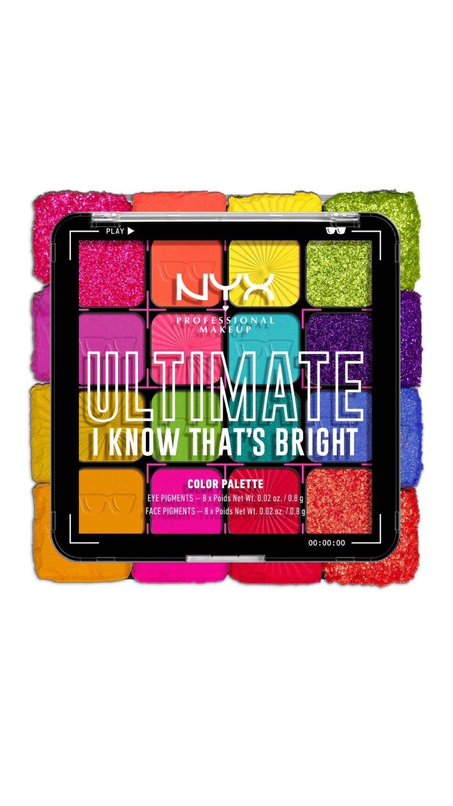 NYX PROFESSIONAL MAKEUP ULTIMATE PALETTES SHADOW PALETTE - I KNOW THATS BRIGHT أن واي أكس باليت مكياج العيون