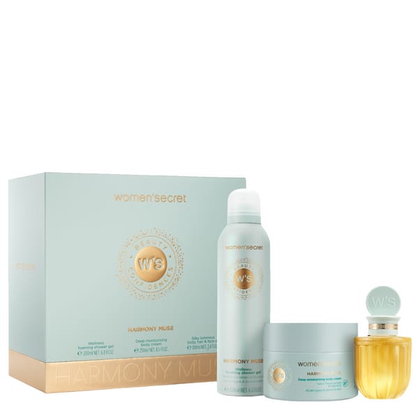 WOMEN SECRET Beauty Gift Set Harmony Muse Foaming Shower Gel + Body Cream +Body Oil مجموعة العناية بالجسم من ومن سيكرت