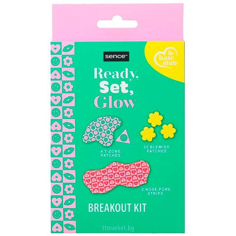 SENCE BEAUTY Ready Set Glow Breakout Kit لاصقات معالجة للبشرة