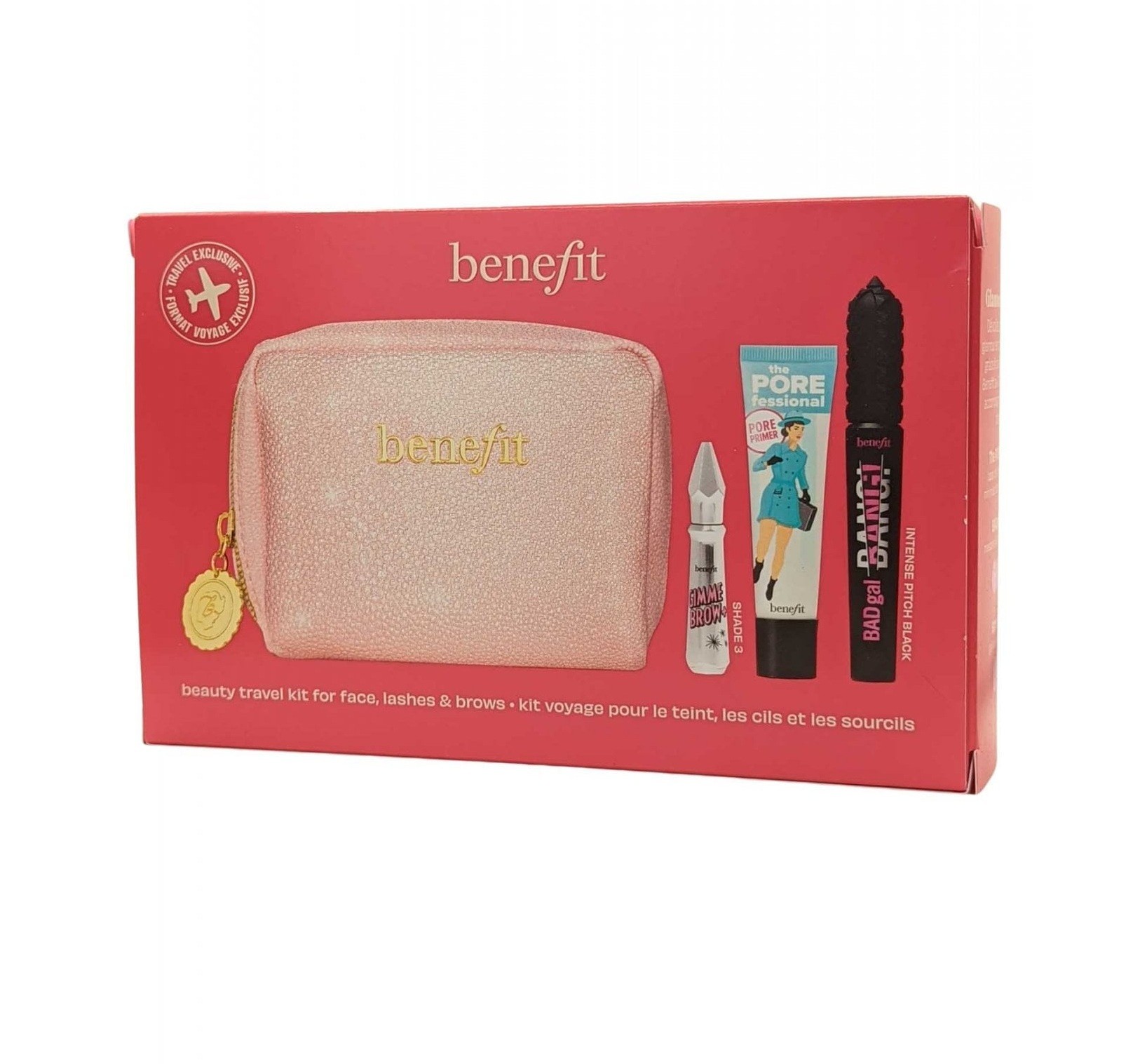 BENEFIT TRAVEL TOP TRIP KIT FOR FACE ,LASHES & BROWS مجموعة هدايا بينيفت
