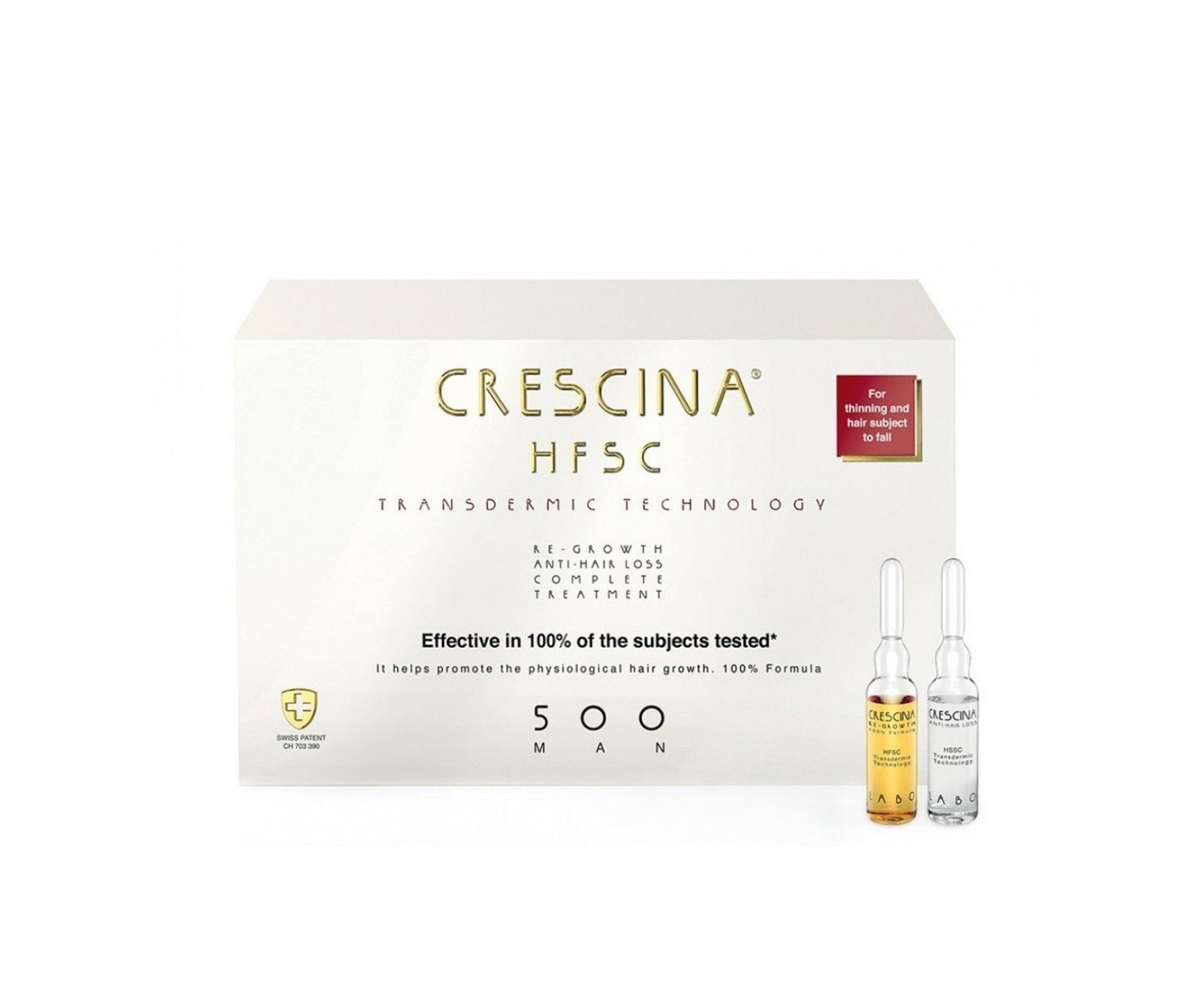 LABO COSPROPHAR CRESCINA TRANSDERMIC HFSC Treatment MAN 500 - Ampoules 10+10  كريسينا انبات الشعر ومعالج لتساقط الشعر للرجال من لابو كوسبروفار