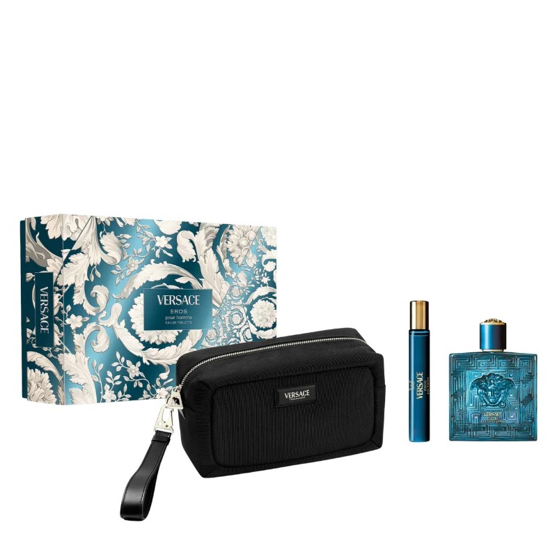 VERSACE Eros Pour Homme Eau De Toilette 100ml set بكج هدايا عطور للرجال من فيرساتشي
