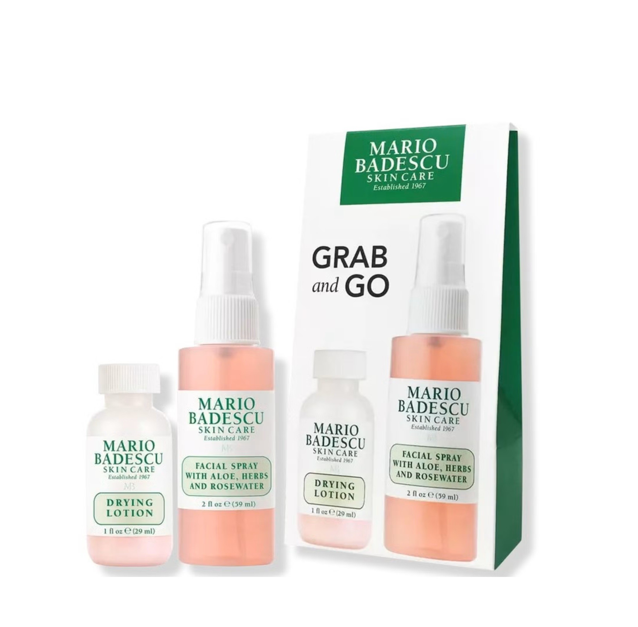 MARIO BADESCU Grab and Go Set مجموعة العناية بالبشرة الثنائية من ماريو باديسكو