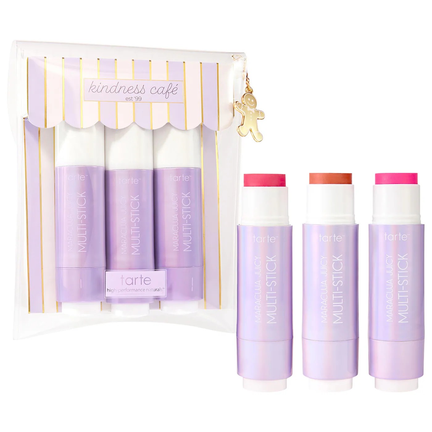 TARTE Cheek Souffle Maracuja Juicy Blush And Lip Multi-stick Trio مجموعة أحمر خدود وشفاه متعدد الألوان من تارت