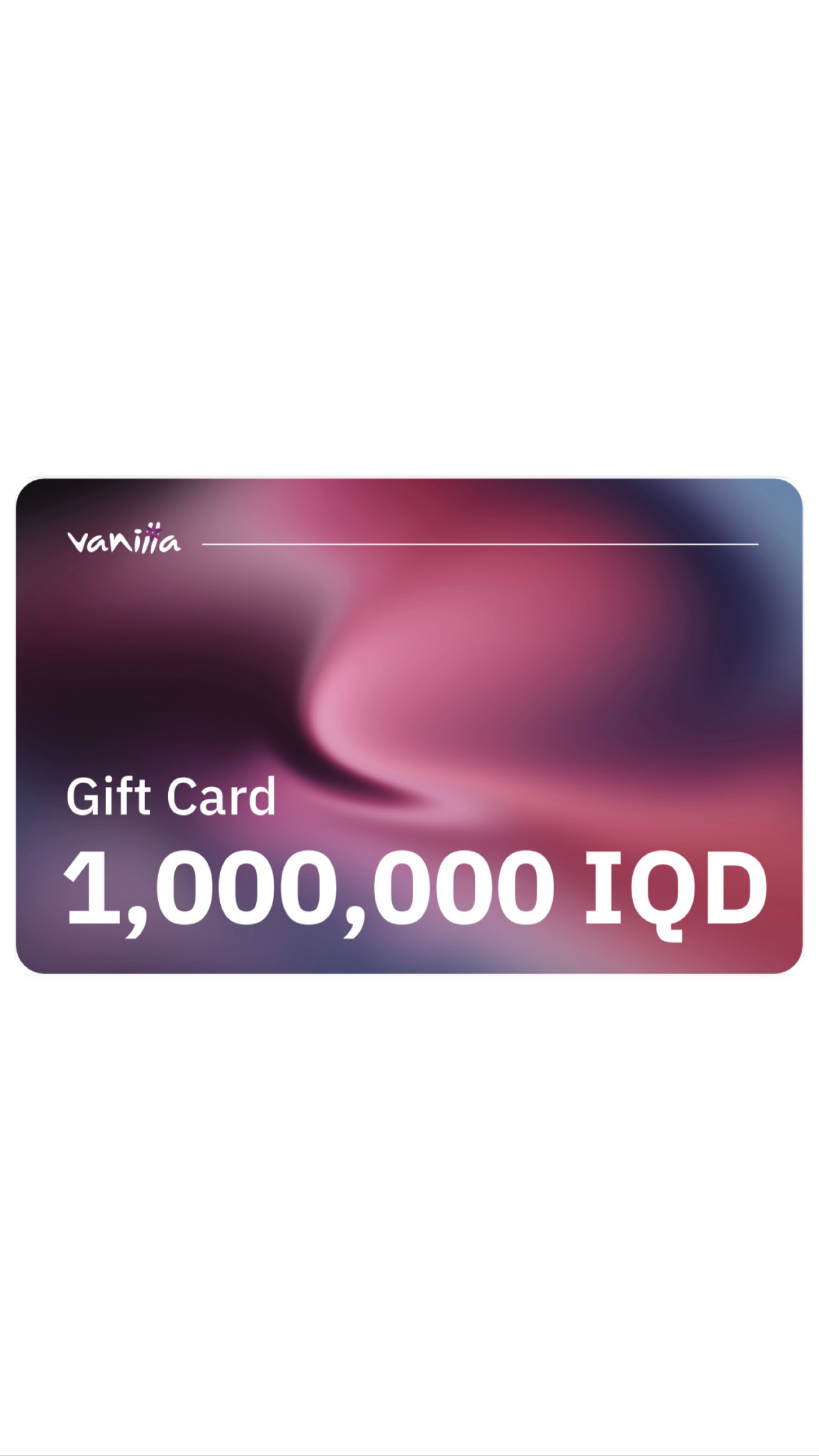 VANILLA GIFT CARD 1000,000 IRAQI DINAR فانيلا بطاقة هدية فئة ١ مليون